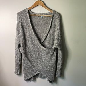 SHE & SKY Grey Crisscross Sweater